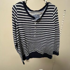 Sonoma Navy and White Striped Top